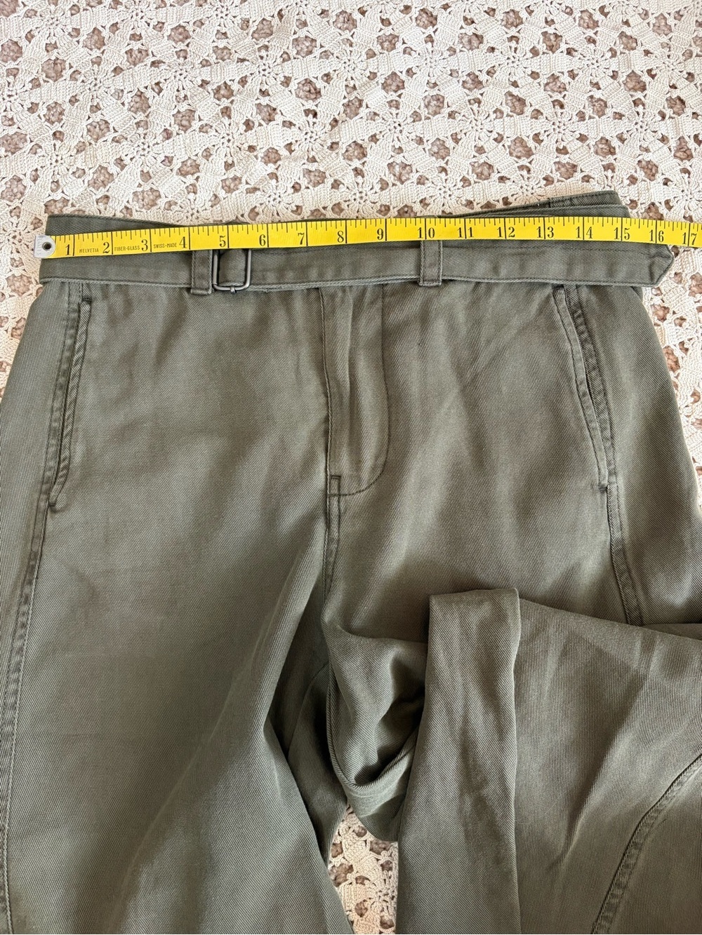 Alex Mill 9th Street Pant Military Olive 100% Cotton Slight Barrel Leg Size 4 - Picture 7 of 11